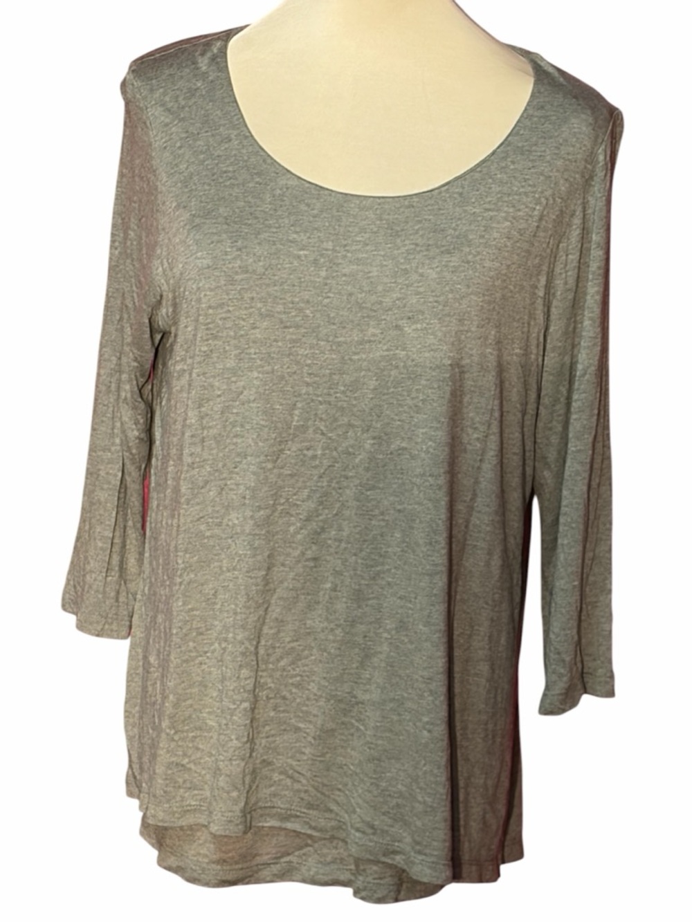 Purejill Gray Scoop Neck Long Sleeve Tee Size M